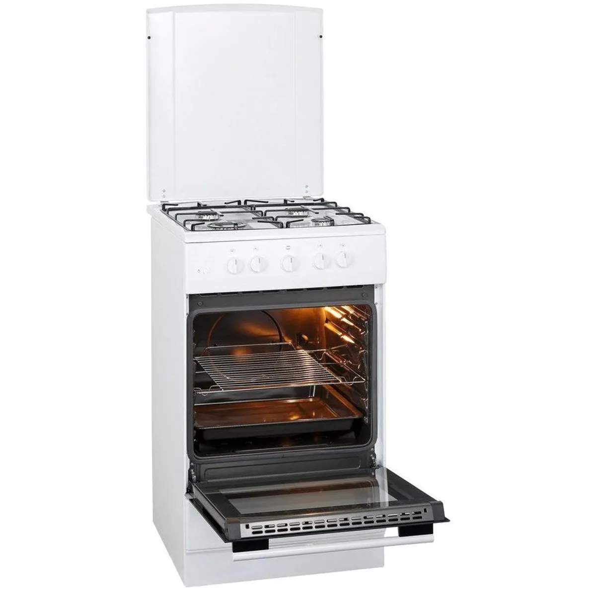 Amica SHGG 11559 W Gas-Standherd, klassisches Kochen mit Gasflamme 2