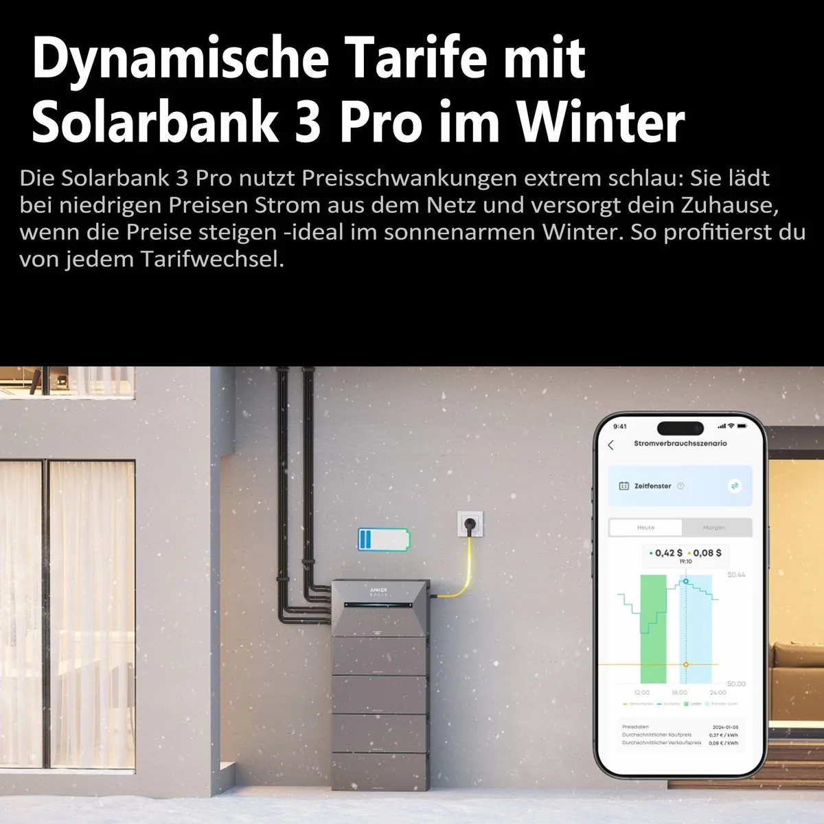 Anker SOLIX Solarbank 3 E2700 Pro, 2,688 kWh Kapazität, KI-optimierte Überwachung, Notstromversorgung 3