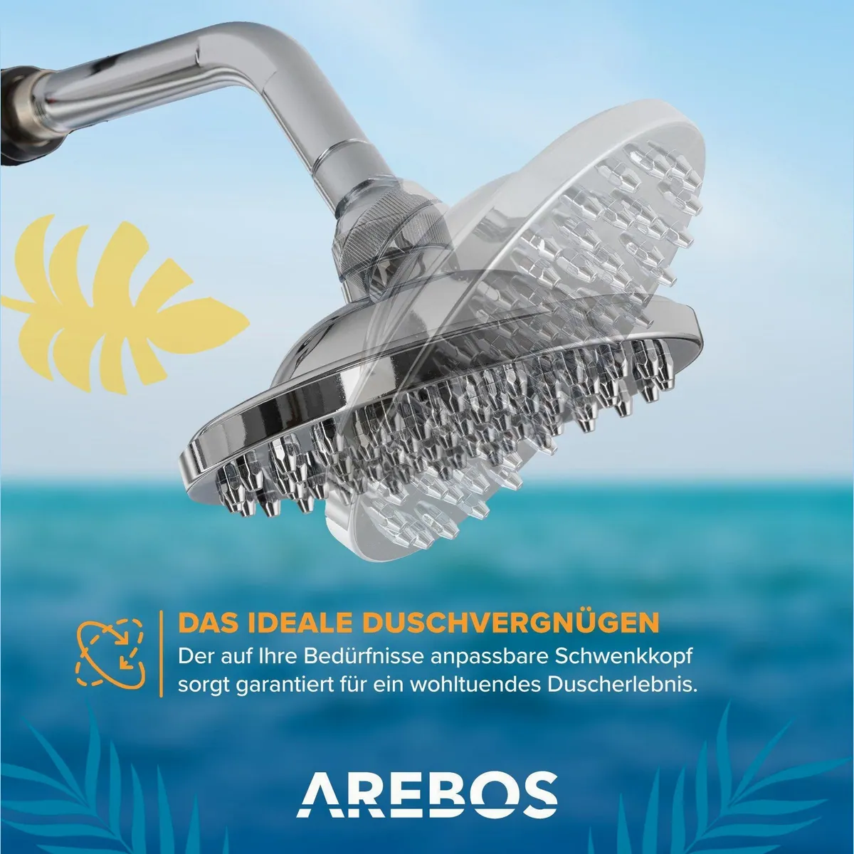 Arebos Solardusche 40 Liter, 220 cm, inkl. Abdeckhaube, bis 60°C 4