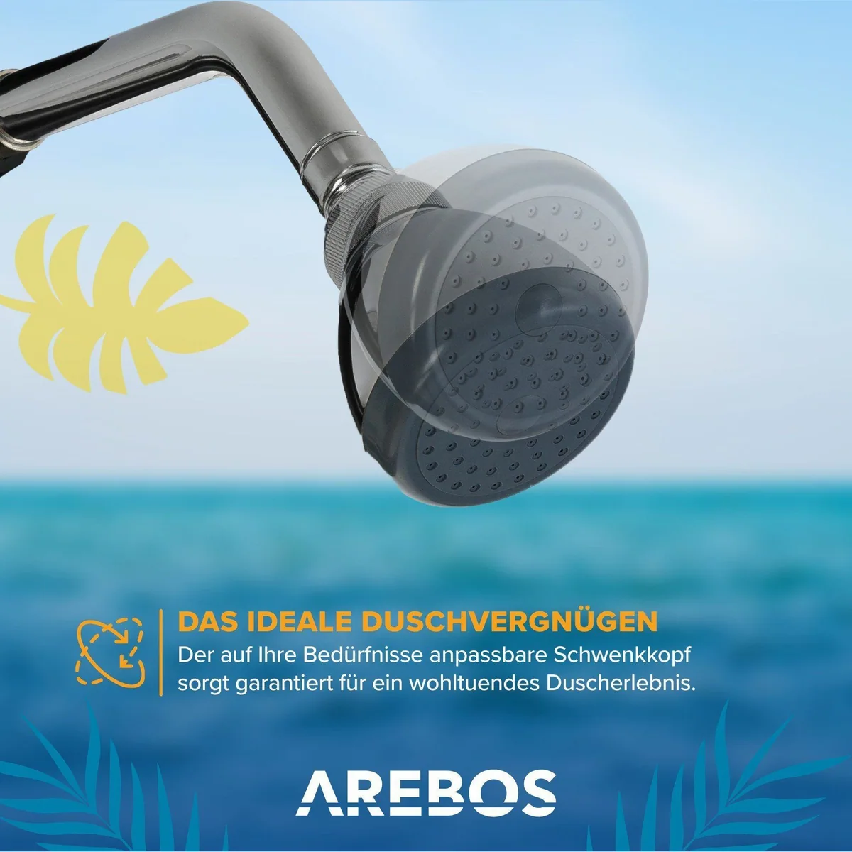 Arebos Solardusche 20 Liter, integriertes Thermometer & Fußdusche 4