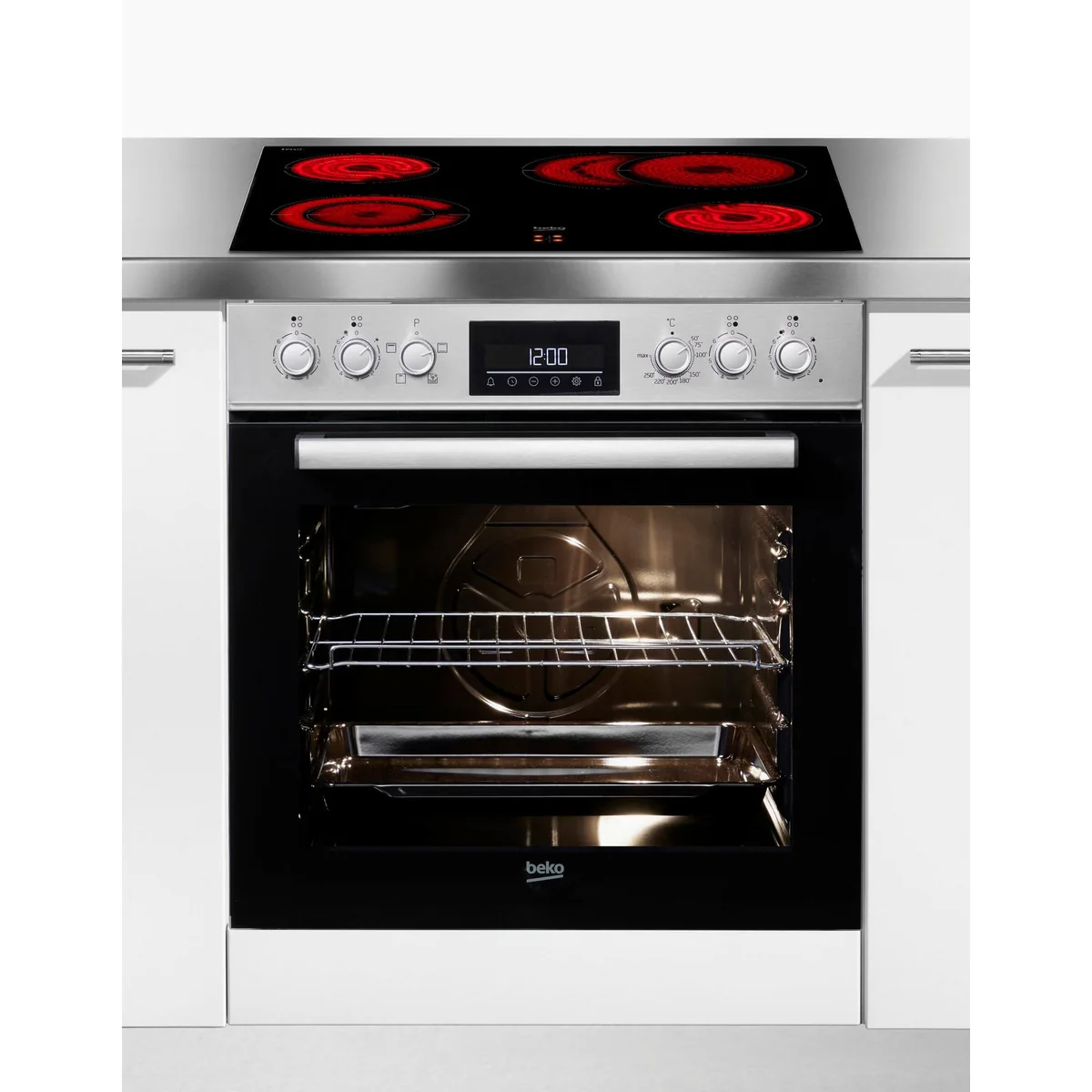 BEKO BBUC1132T0X Elektro-Herd-Set, 4 Beheizungsarten, 74 l Backofen, SteamShine-Reinigung 2