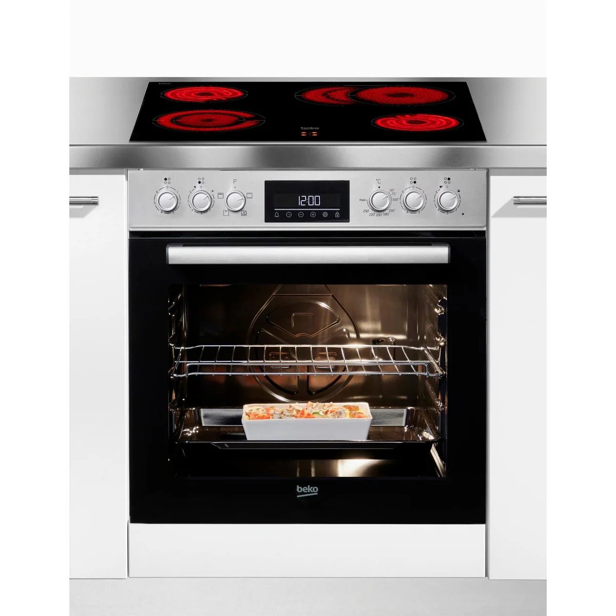 BEKO BBUC1132T0X Elektro-Herd-Set, 4 Beheizungsarten, 74 l Backofen, SteamShine-Reinigung 3