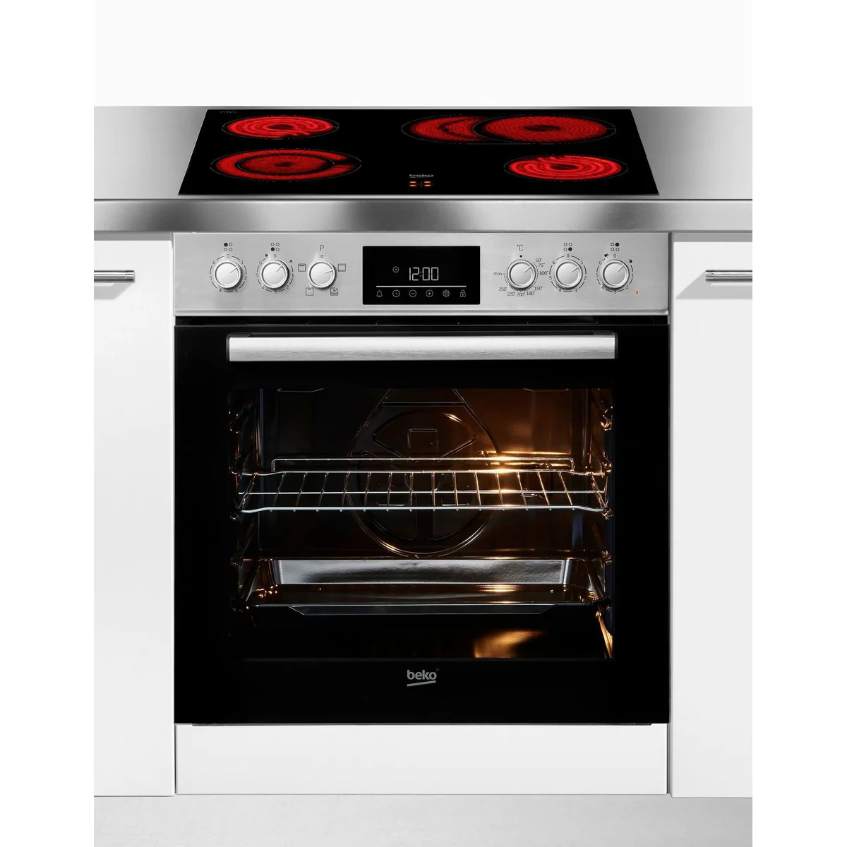 BEKO BBUC1132T0X Elektro-Herd-Set, 4 Beheizungsarten, 74 l Backofen, SteamShine-Reinigung 5