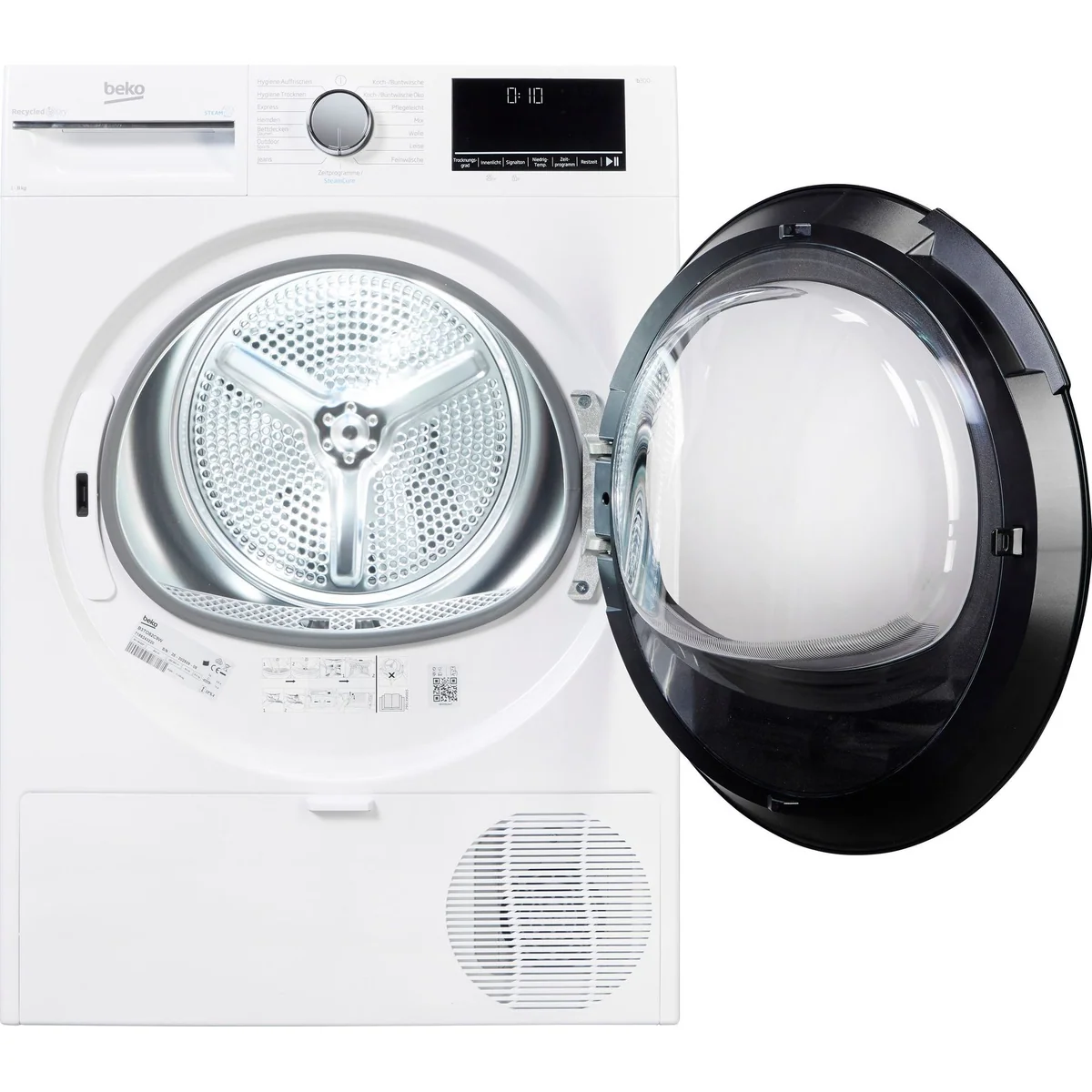 BEKO B3TO82C9W Wärmepumpentrockner, 8 kg Fassungsvermögen, multifunktionales Display 3