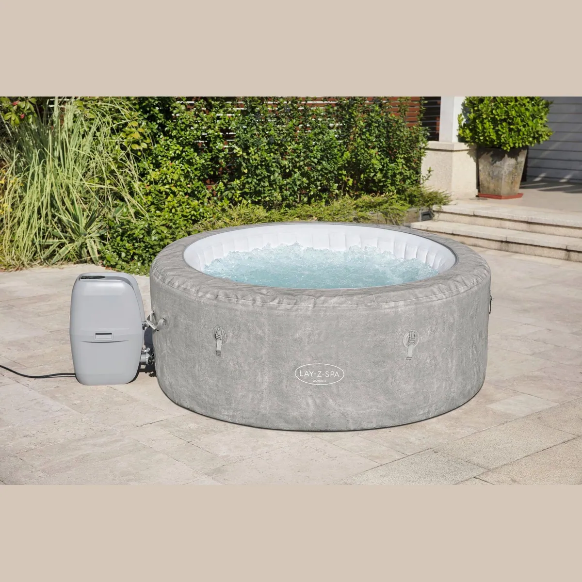Bestway LAY-Z-SPA Zurich AirJet, 4 Personen, selbstaufblasend — Heizfunktion, Massage, Frostschutz 3