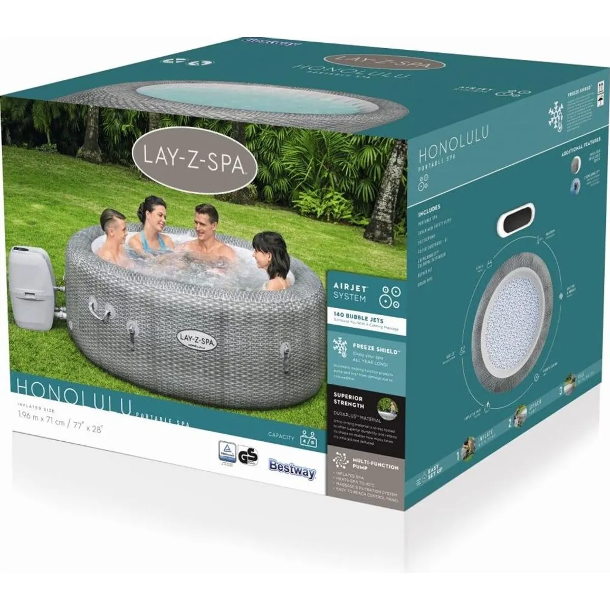 Bestway Lay-Z-Spa Honolulu AirJet, 6 Personen, DuraPlus Material 3