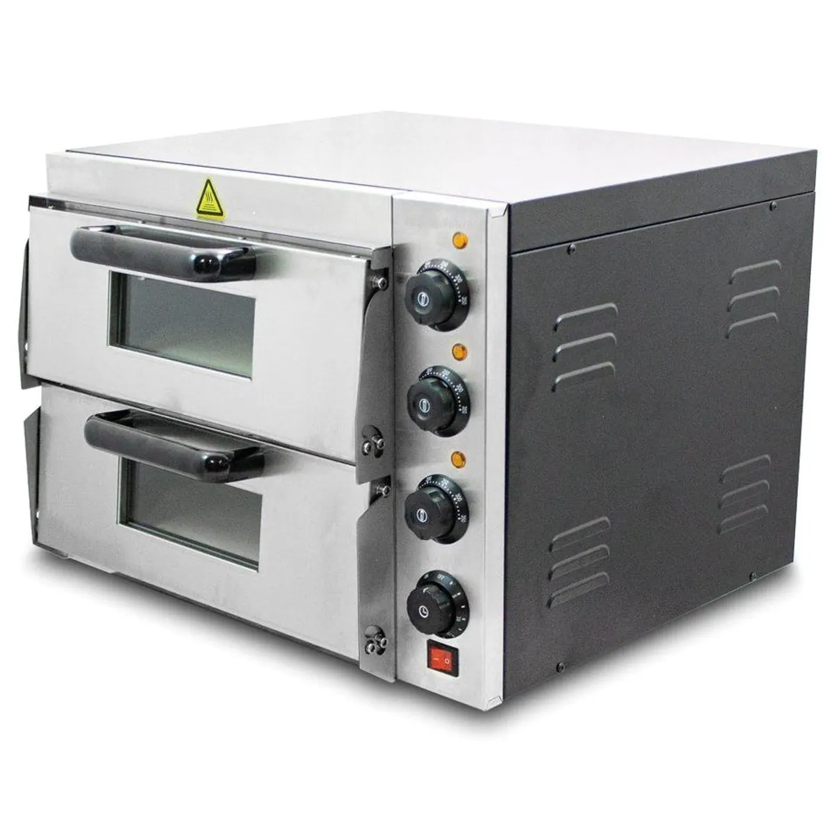 Bituxx Pizzaofen Doppel 3000W, 2 Kammern, bis 350 °C 3