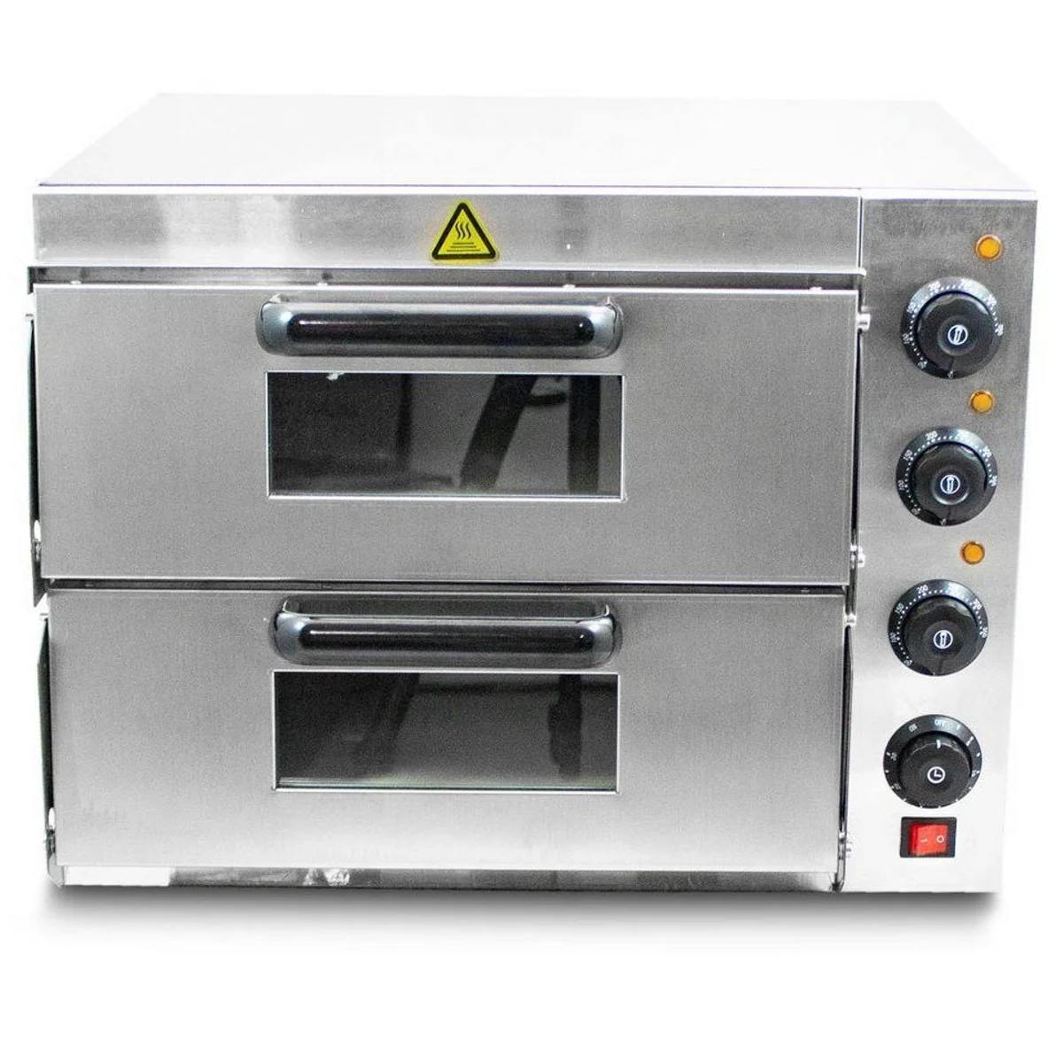 Bituxx Pizzaofen Doppel 3000W, 2 Kammern, bis 350 °C 4