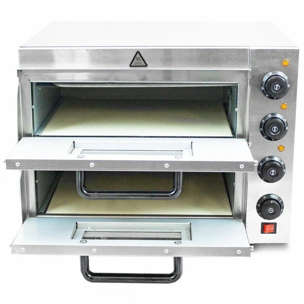 Bituxx Pizzaofen Doppel 3000W, 2 Kammern, bis 350 °C 5