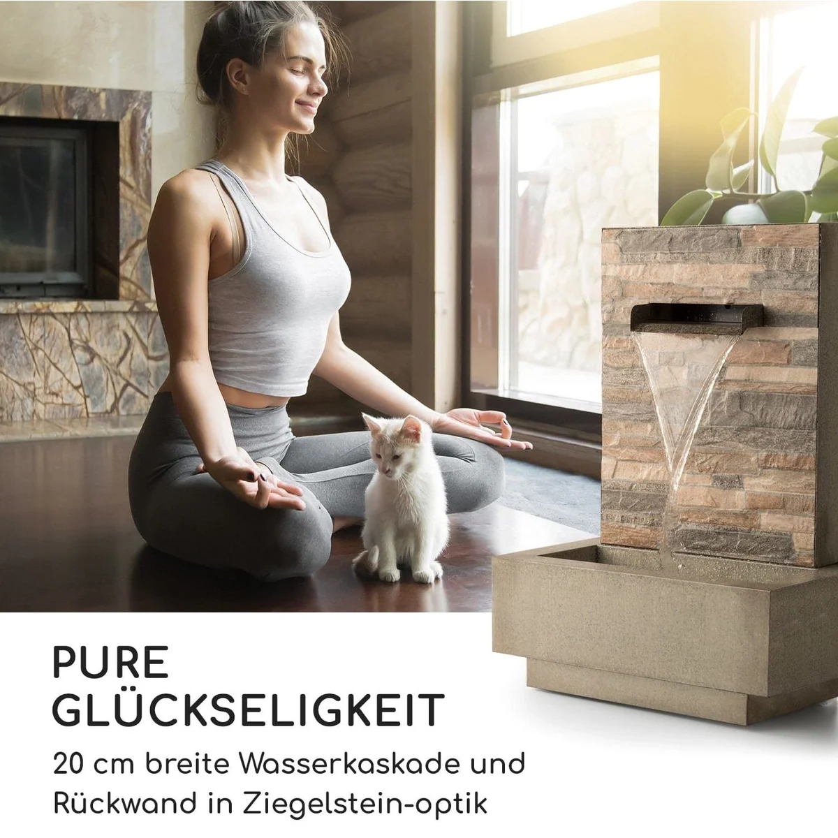 blumfeldt Watergate Gartenbrunnen, 50 cm Breite, witterungsbeständig, LED-Beleuchtung 2
