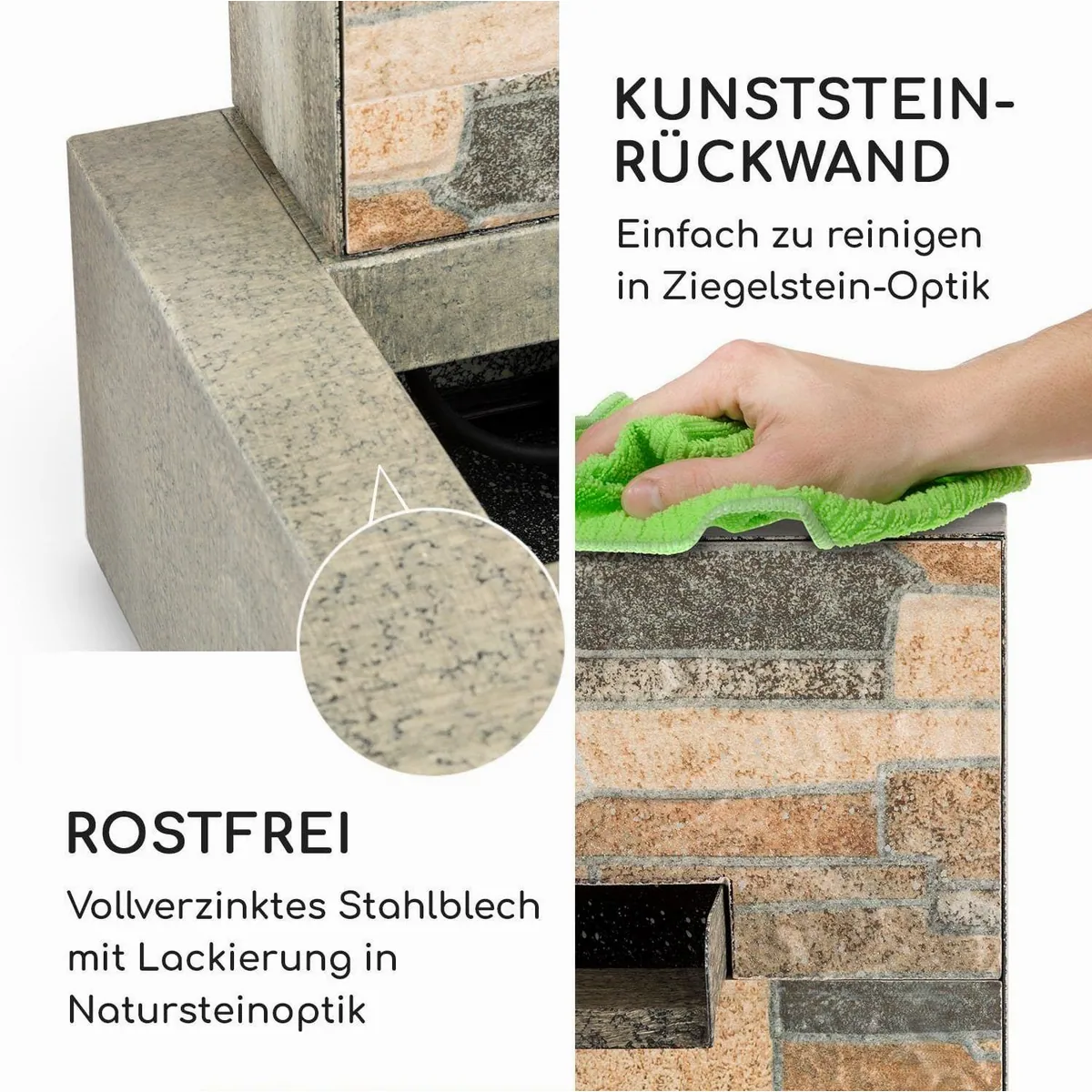 blumfeldt Watergate Gartenbrunnen, 50 cm Breite, witterungsbeständig, LED-Beleuchtung 5