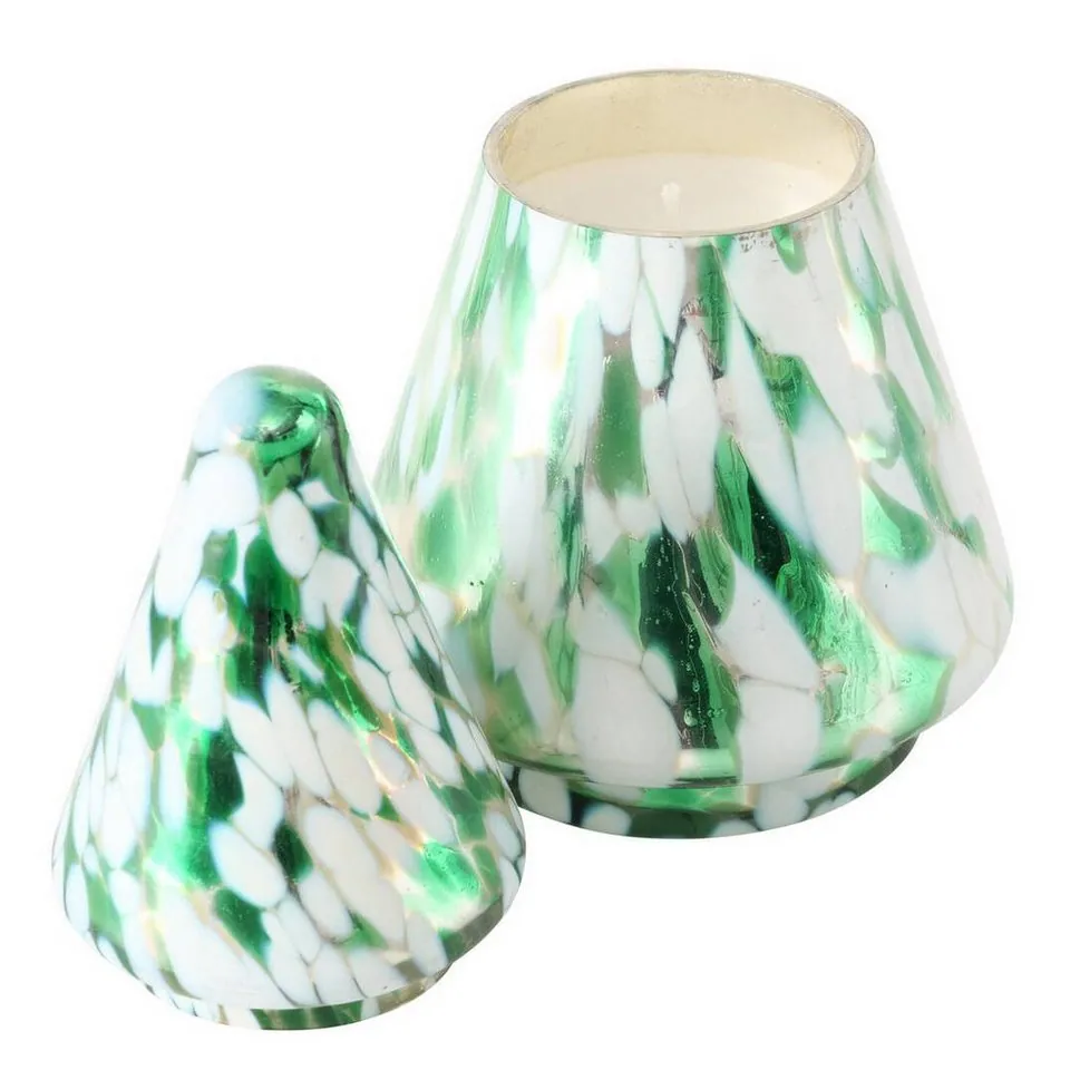 BOLTZE Tannenbaum Kerzenlaterne, Glas, H. 17,5 cm, stilvolle Deko