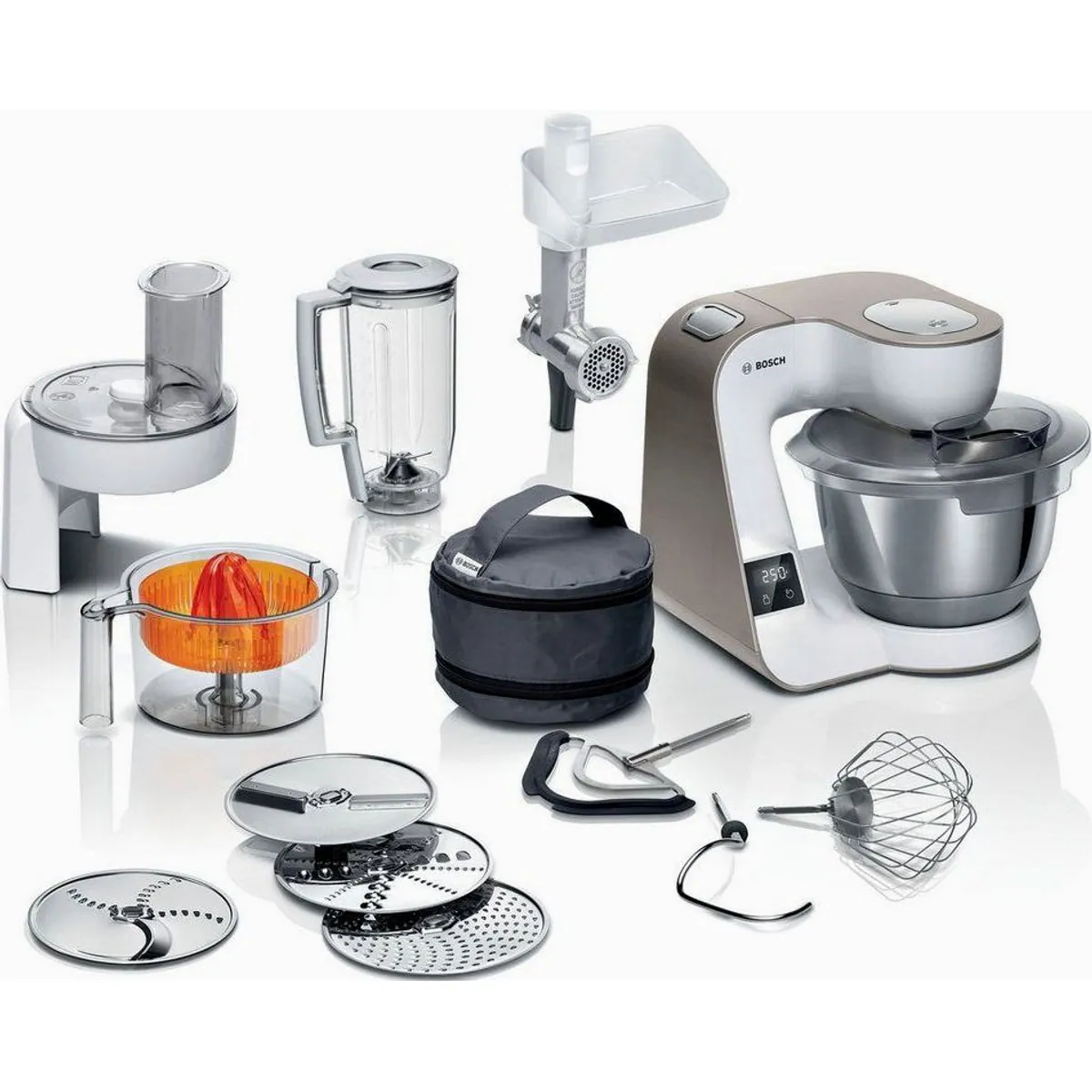 BOSCH MUM5XW40 Küchenmaschine, integrierte Waage, 1000 W, 3,9 l Schüssel Dieses Produkt der Marke BOSCH wird von uns als unabhängigem Händler
