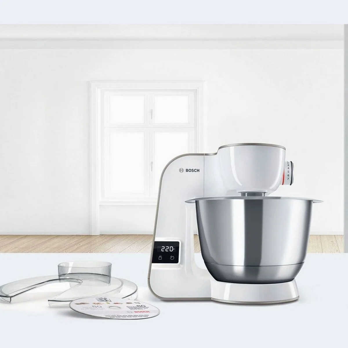 BOSCH MUM5XW40 Küchenmaschine, integrierte Waage, 1000 W, 3,9 l Schüssel Dieses Produkt der Marke BOSCH wird von uns als unabhängigem Händler 4