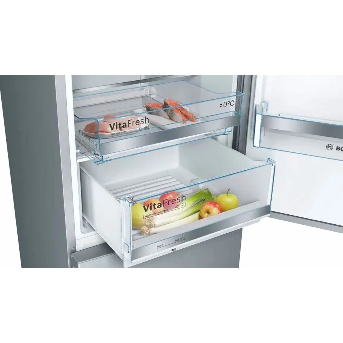 BOSCH KGE398IBP Kühl-/Gefrierkombination, LowFrost, vitaFresh, Supergefrierfunktion Dieses Produkt der Marke BOSCH wird von uns als unabhängigem 4