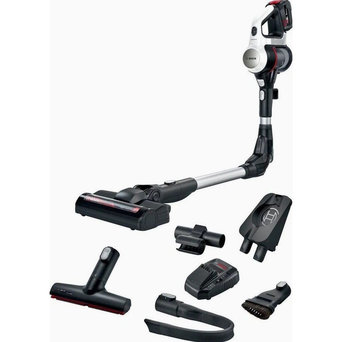 BOSCH Unlimited 7 BSS715CARP Akku-Bodenstaubsauger, 5.0 Ah Akku, Knickrohr, beutellos Dieses Produkt der Marke BOSCH wird von uns als unabhängigem