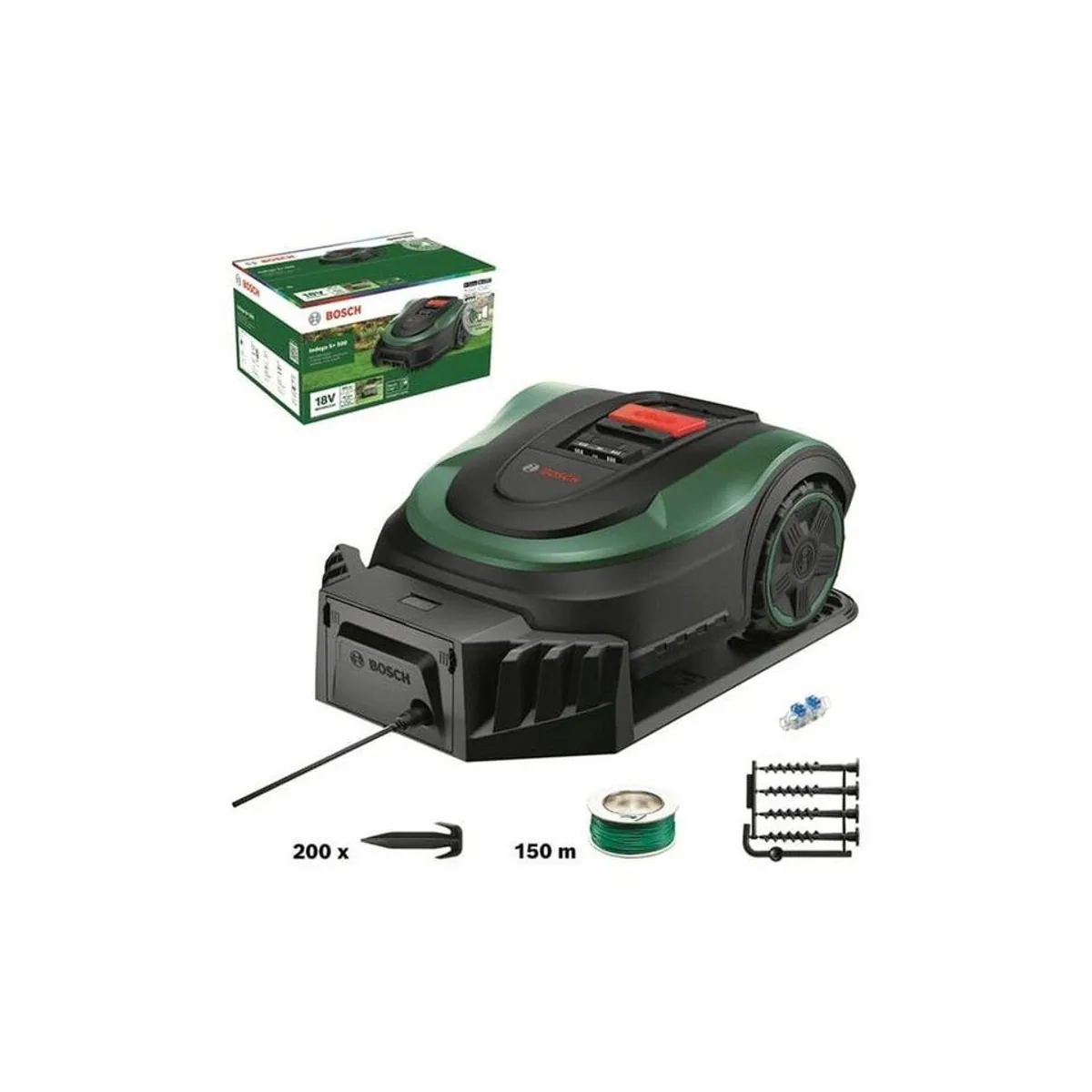 BOSCH Indego S+ 500 Rasenmähroboter, für Flächen bis 500 m², App-gesteuert, inklusive Ladestation Dieses Produkt der Marke BOSCH wird von uns als 2