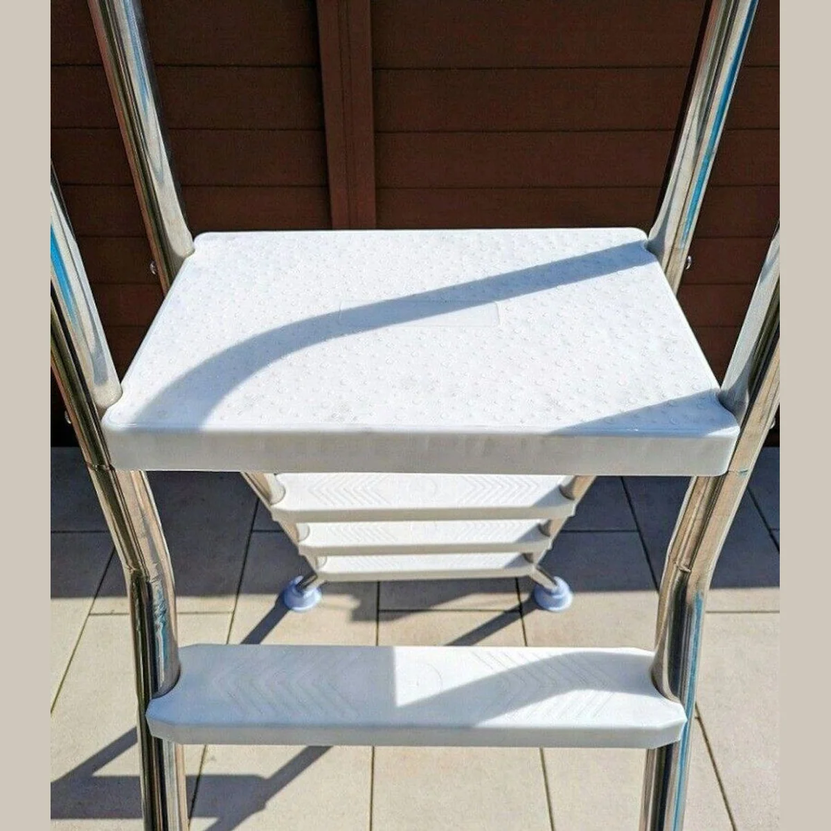 CARIBIC BIG XL Poolleiter, rostfreier Edelstahl, rutschhemmende Stufen 4