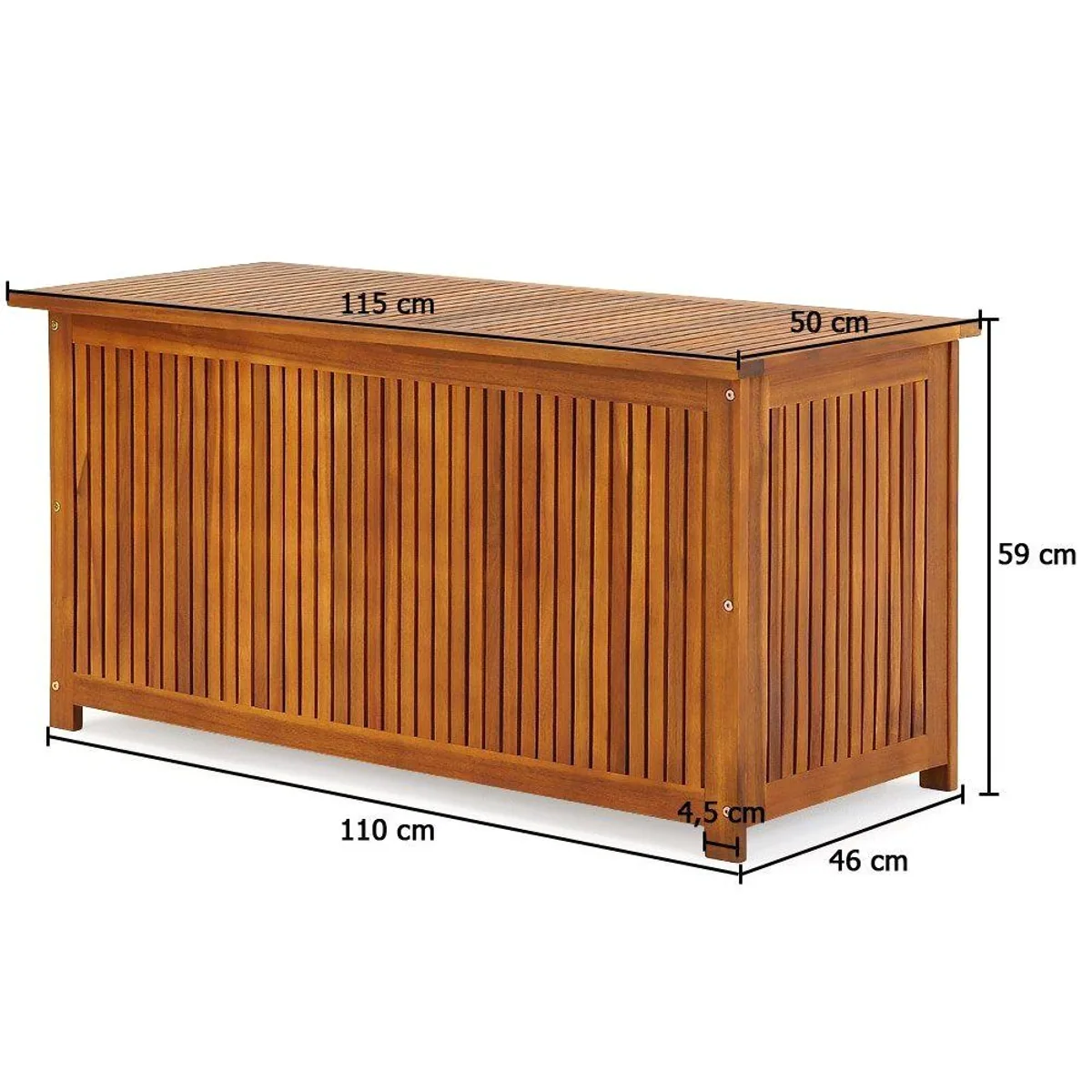 Casaria Auflagenbox, geräumig, mit Innenplane, aus Akazienholz 5
