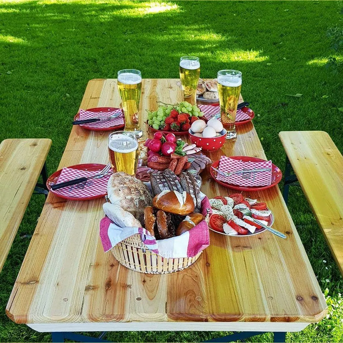 Casaria Bierzeltgarnitur, klappbar, für bis zu 8 Personen, mit Rückenlehnen 3