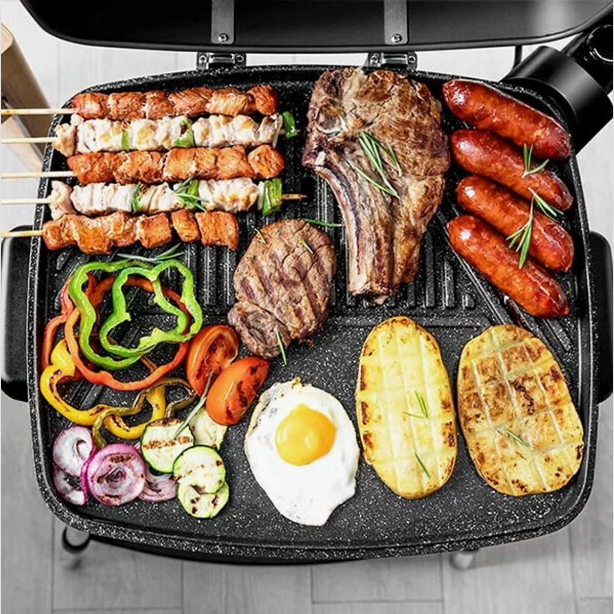 Cecotec PerfectCountry BBQ Elektrogrill, 2000W, Antihaftbeschichtung, einstellbarer Thermostat 4