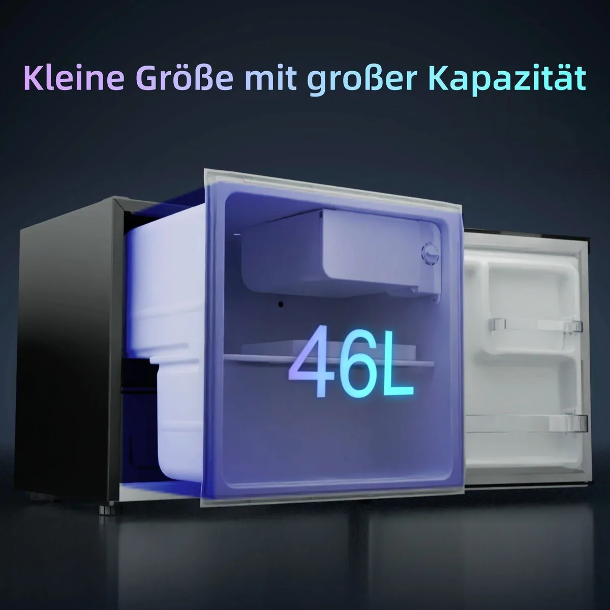 CHiQ CSD46D4 Mini Kühlschrank, 46L, sehr leise 35dB, 12 Jahre Kompressor-Garantie 2