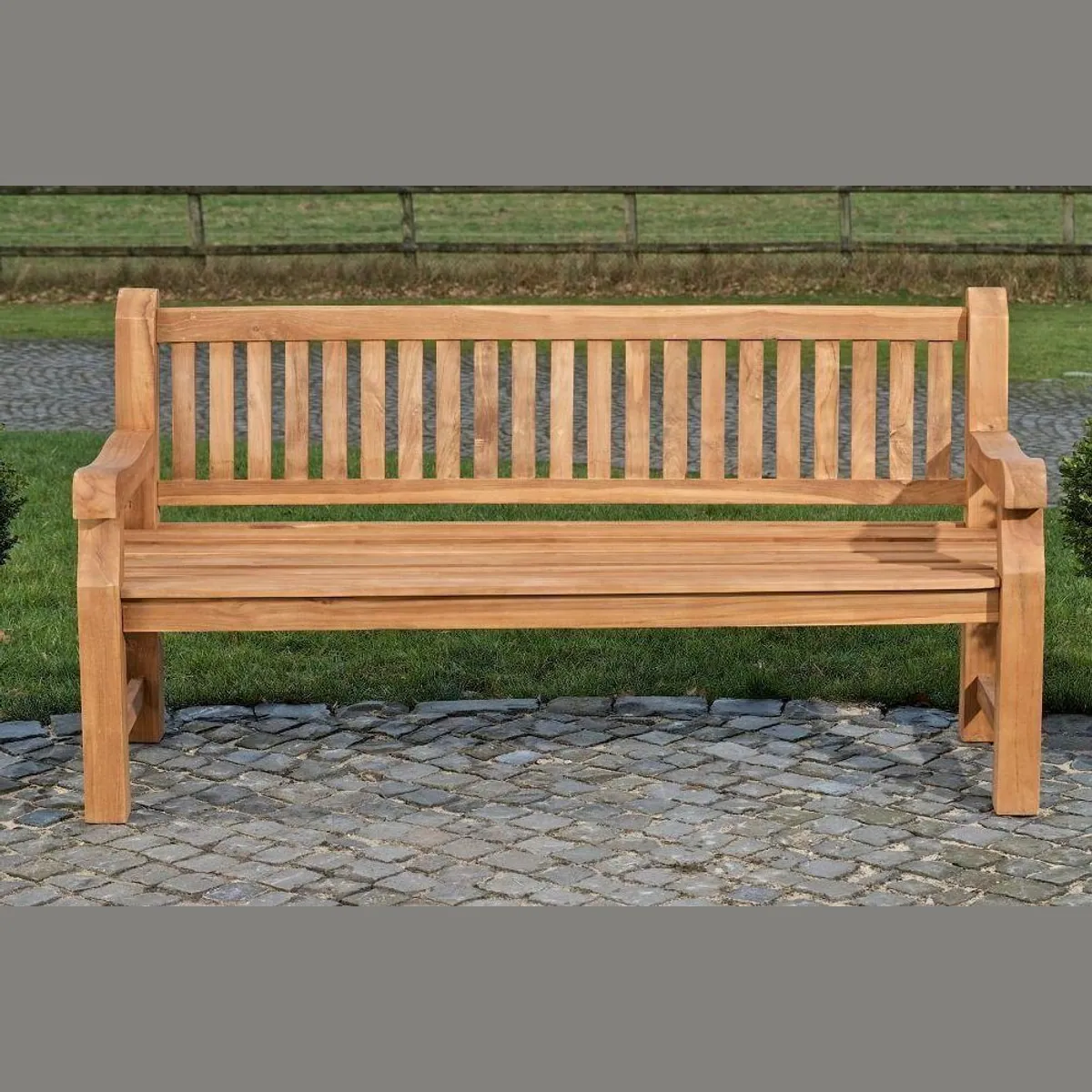 CLP Gartenbank Jackson V2, Teakholz, ergonomischer Sitzkomfort — 120-240 cm 2