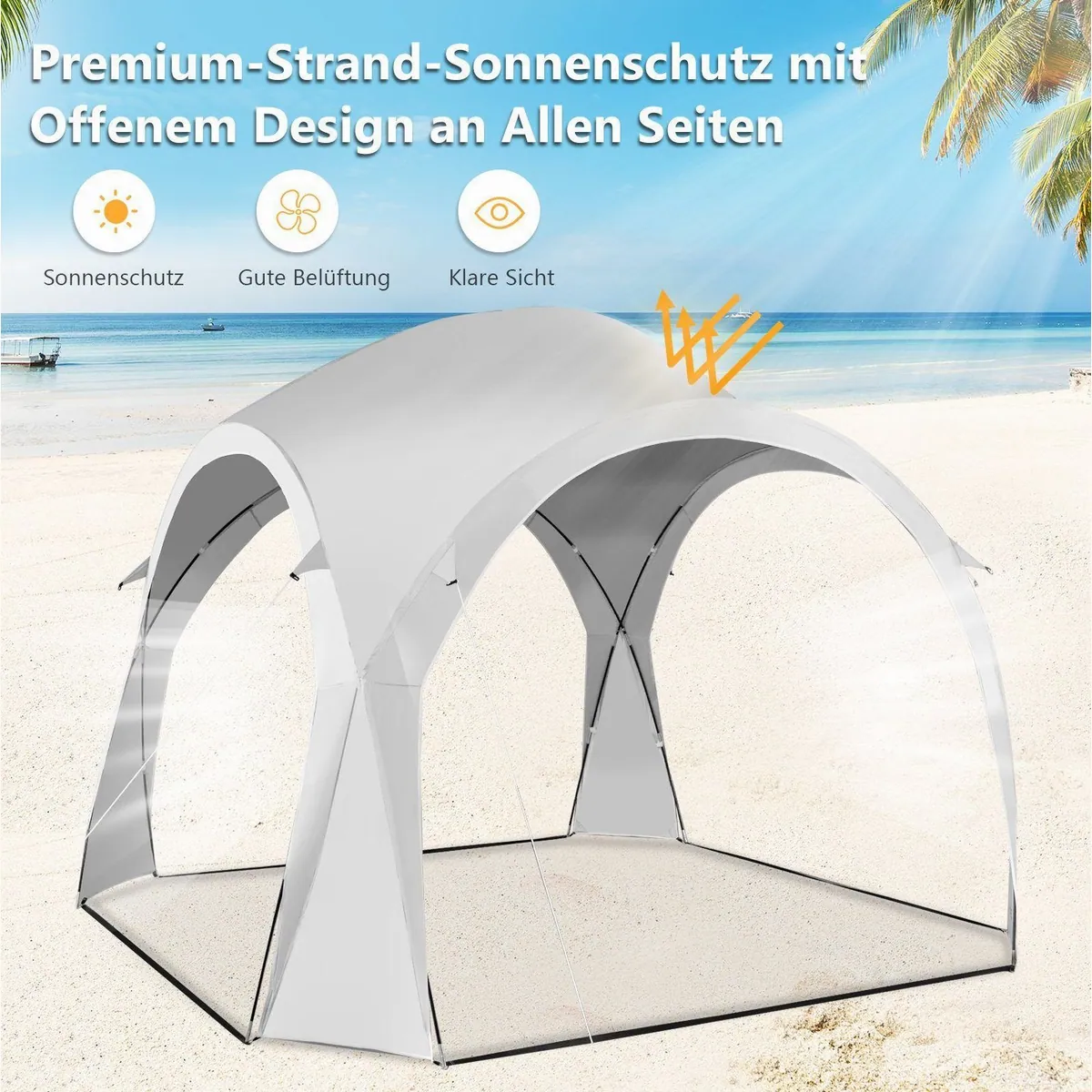 COSTWAY Partyzelt, UPF50+ Sonnenschutz, für 6-8 Personen — robust, leicht, vielseitig 2