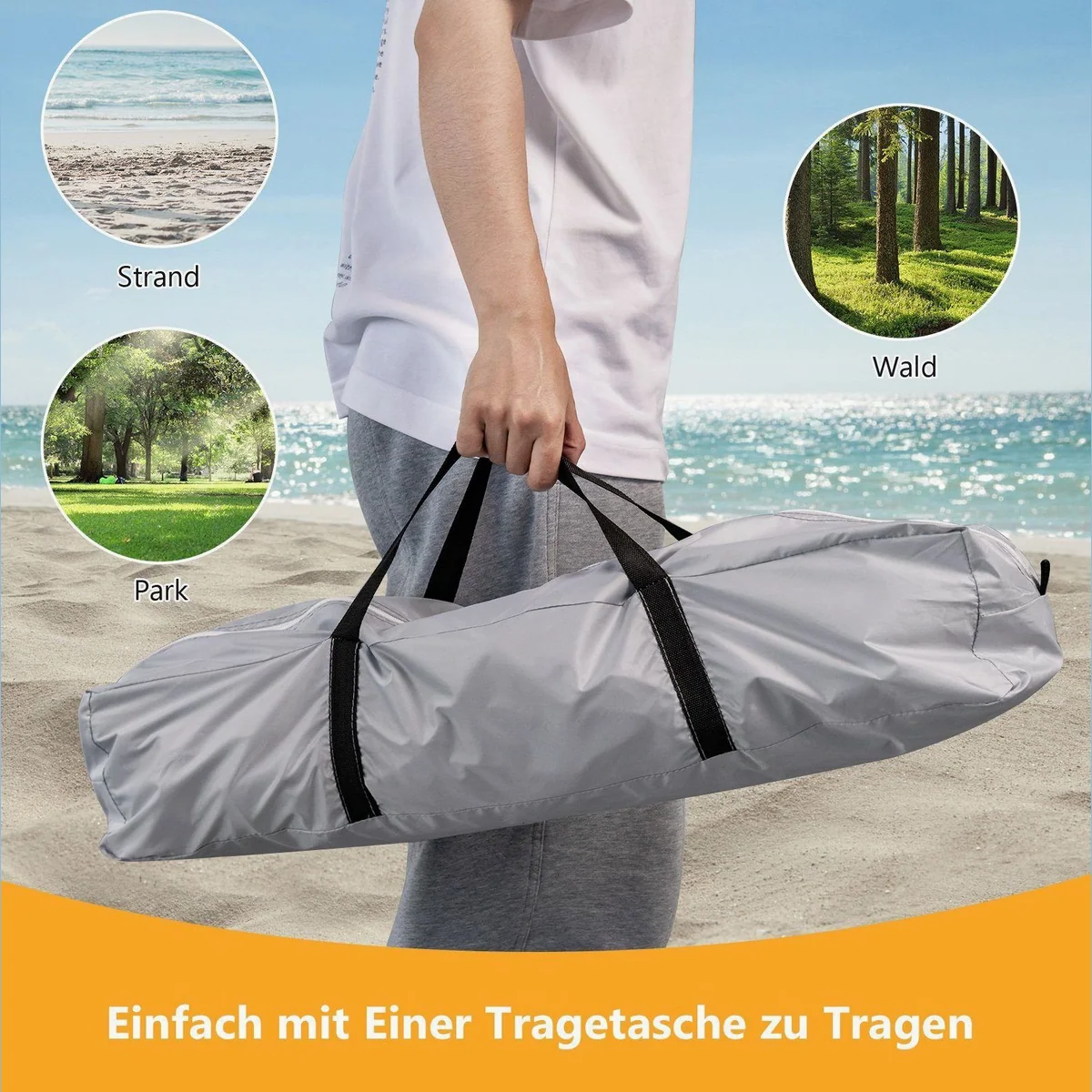 COSTWAY Partyzelt, UPF50+ Sonnenschutz, für 6-8 Personen — robust, leicht, vielseitig 5