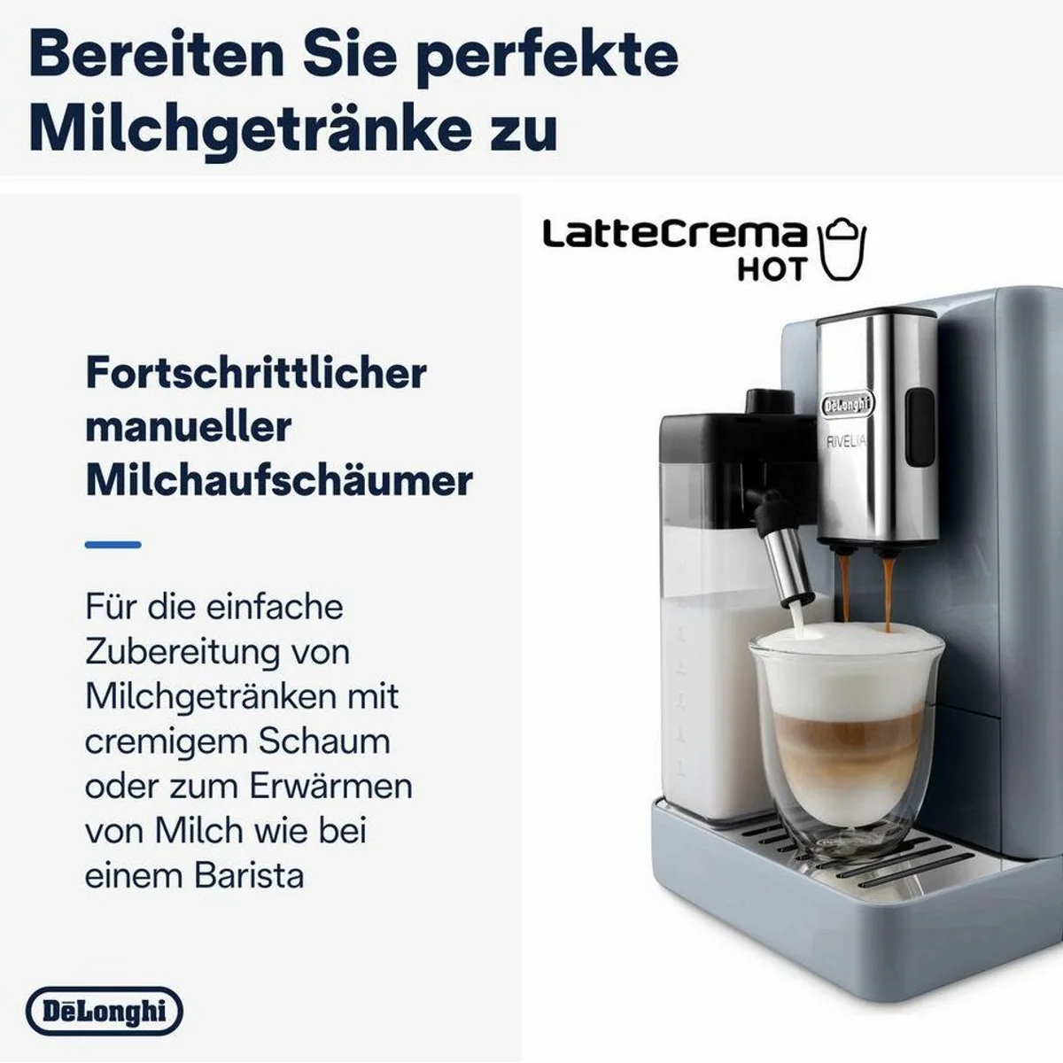 De'Longhi Rivelia EXAM440.55.G, 16 Kaffee-Rezepte, innovatives Bean-Switch-System, Touchdisplay 4