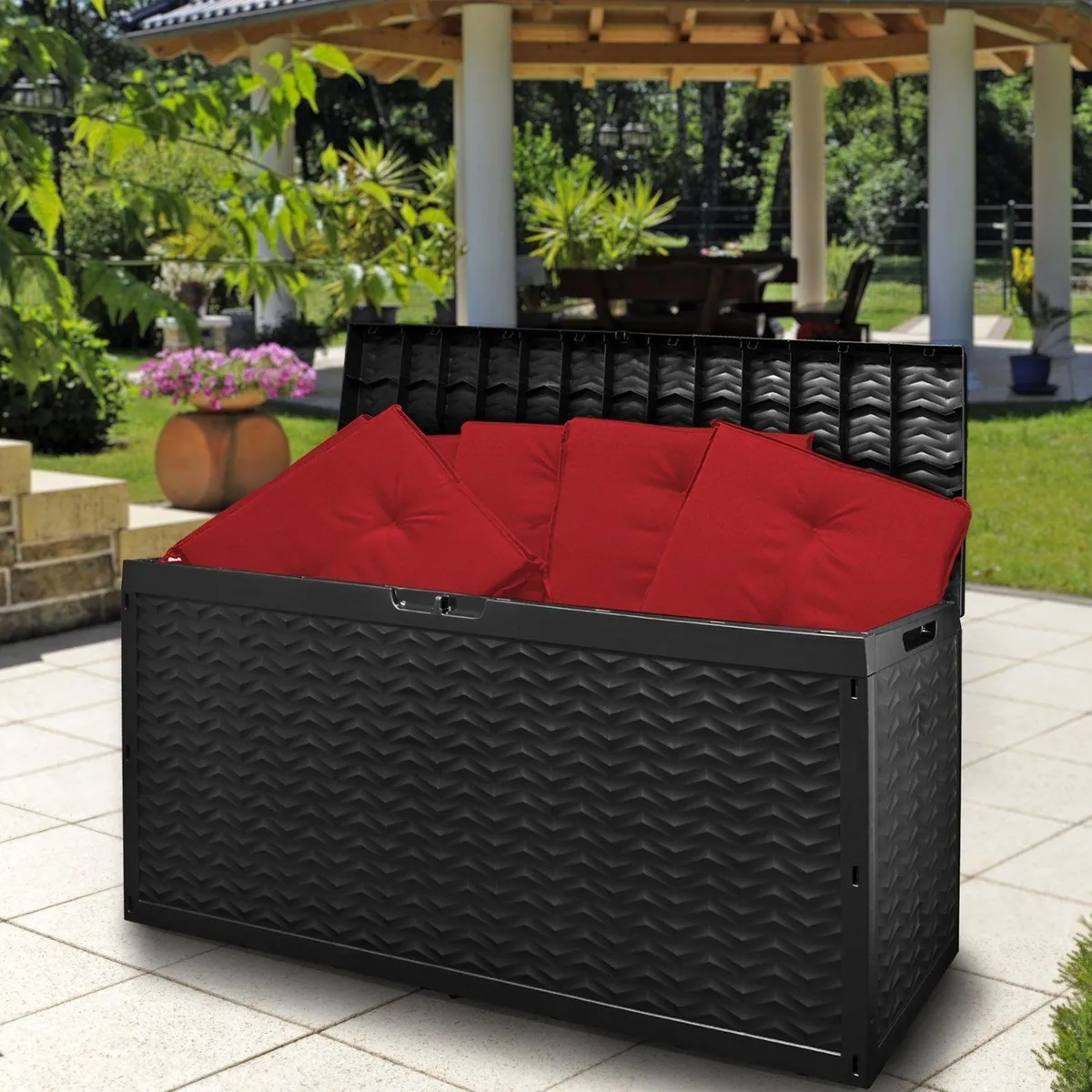 Deuba Cargo XXL Auflagenbox, 320 Liter Stauraum, wasserdicht und rollbar 3