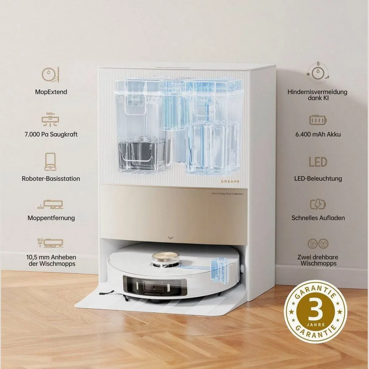 Dreame L20 Ultra Complete Saugroboter, starke Saugleistung, Wischfunktion, automatische Staubentleerung 2