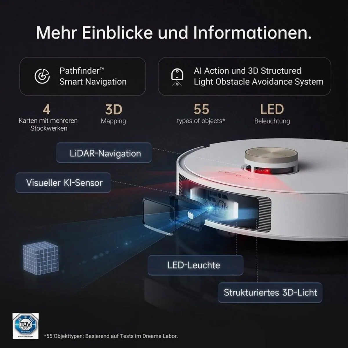 Dreame L20 Ultra Complete Saugroboter, starke Saugleistung, Wischfunktion, automatische Staubentleerung 5