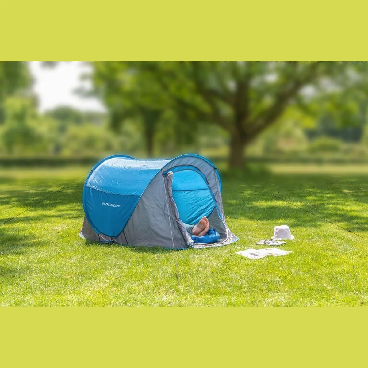 Dunlop Pop-up Zelt für 2 Personen, schnell aufbaubar, blau/grau — 255 x 155 x 95 cm 3