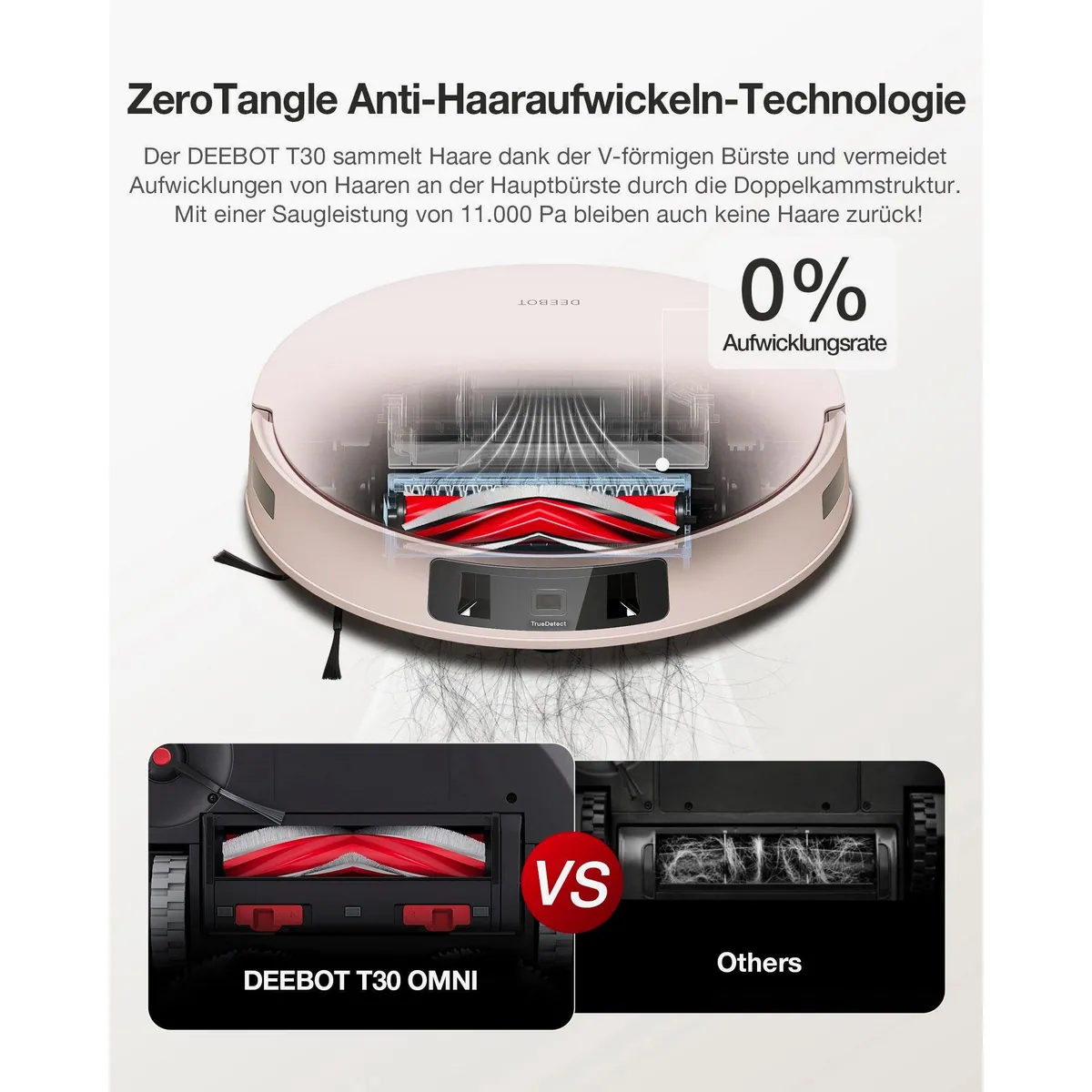 ECOVACS DEEBOT T30 PRO OMNI, starke Saugleistung, innovative Mopptechnologie, automatische Moppreinigung 4