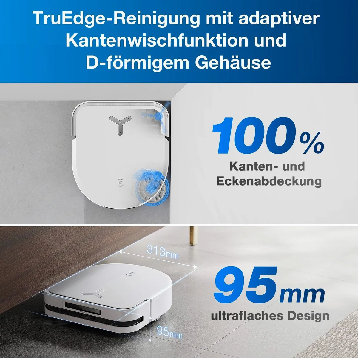 ECOVACS DEEBOT X5 OMNI, Nass-Trocken-Saugroboter, 12.800 Pa Saugkraft, Wischfunktion 5