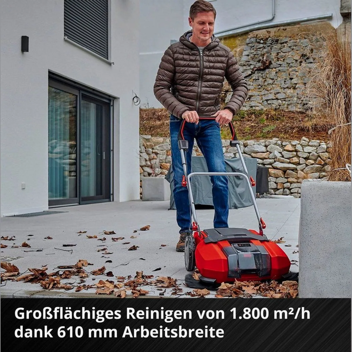 Einhell TE-SW 18/610 Li-Solo Akku-Kehrmaschine, 61 cm Arbeitsbreite, 20 l Schmutzbehälter 2