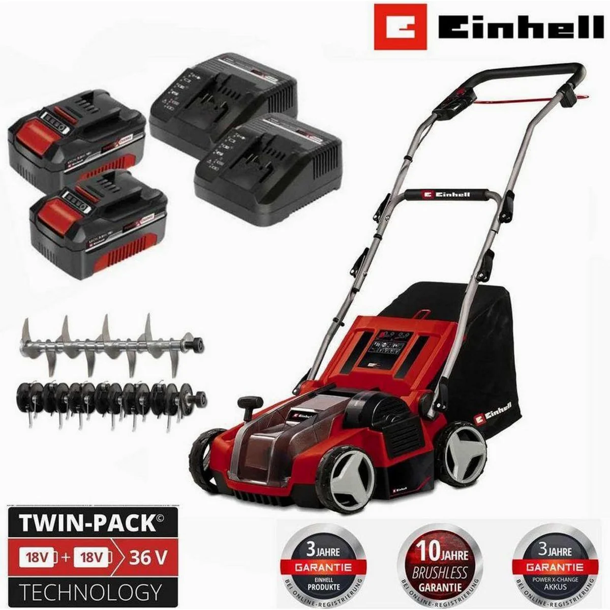 Einhell GE-SA 36/35 Li Akkurasenmäher, 3in1-Funktion, bürstenloser Motor 2
