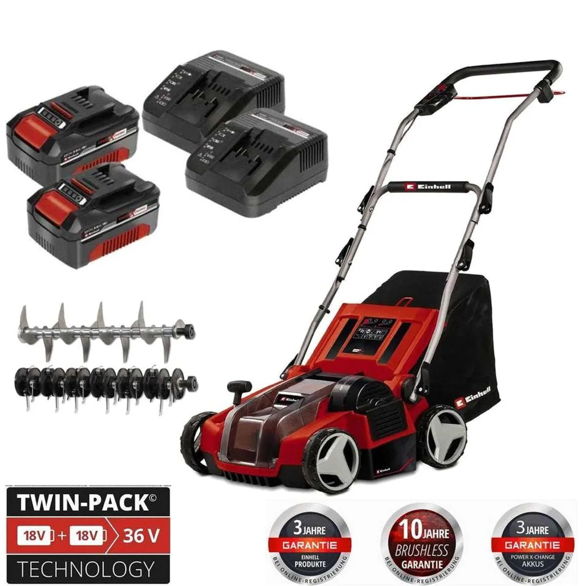 Einhell GE-SA 36/35 Li Akkurasenmäher, 3in1-Funktion, bürstenloser Motor 3