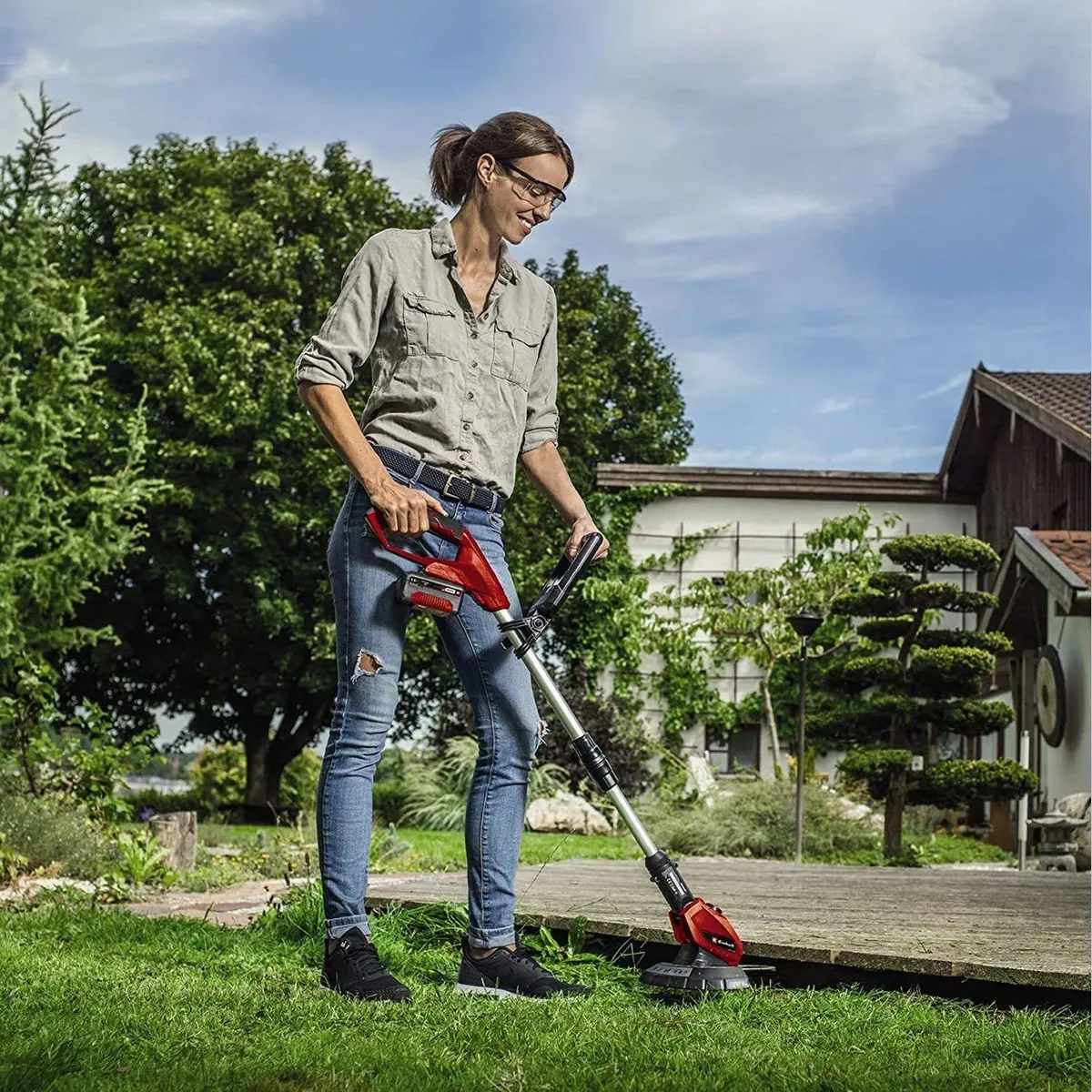 Einhell GE-CT 18 Li-Solo Akku-Rasentrimmer, teleskopierbar, inkl. Starterkit 2,0 Ah 4