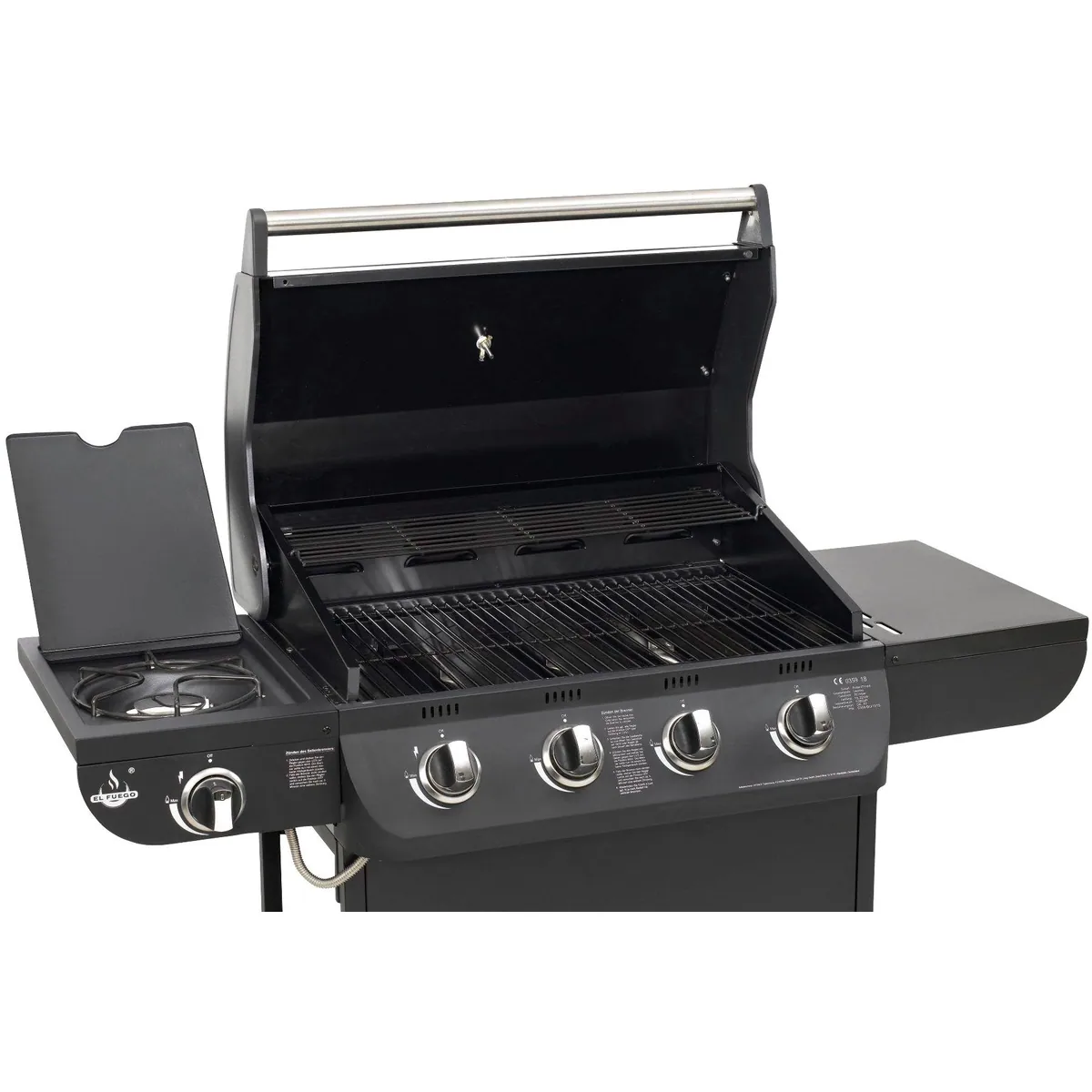 El Fuego Columbus 4+1 Gasgrill, 5 Edelstahl-Brenner, inkl. Seitenbrenner 5