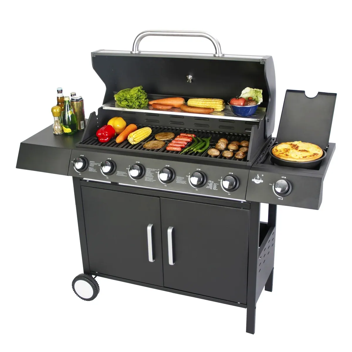 El Fuego San Angelo 6+1 Gasgrill, große Grillfläche, Seitenbrenner, einfache Handhabung 2
