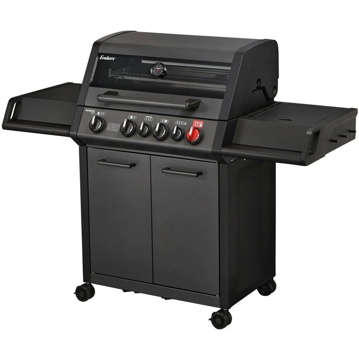 Enders Gasgrill Monroe Pro 4 SIK Turbo Shadow, 4 Brenner, Turbo Zone für perfekte Steaks