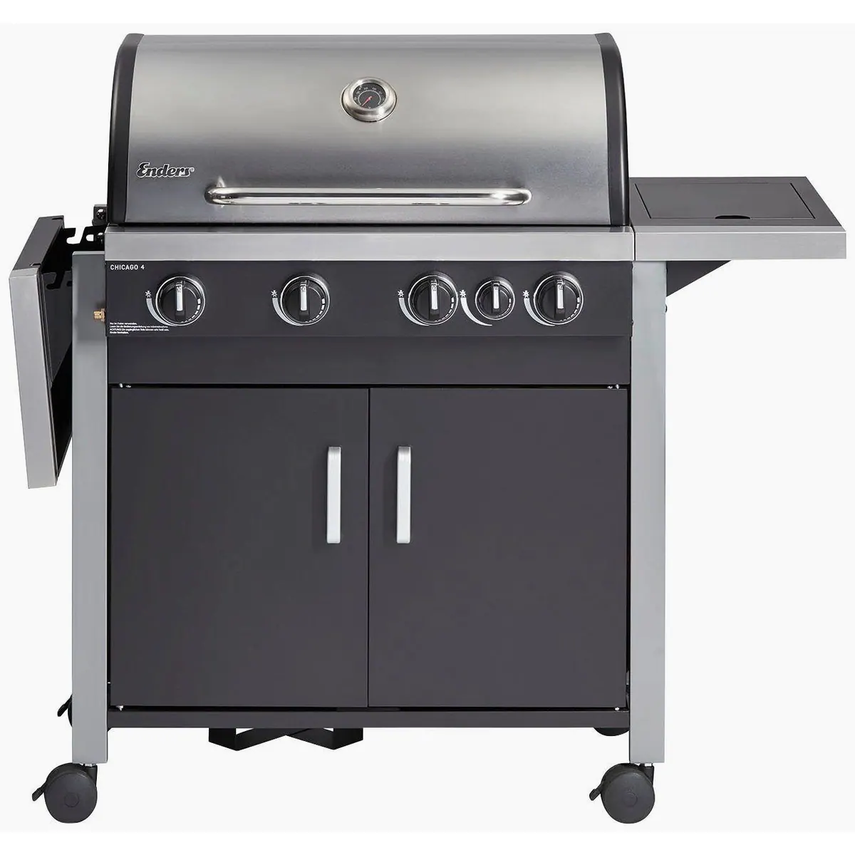 Enders Chicago 4 K Gasgrill, 4 Brenner, Edelstahl-Grillfläche, integrierter Seitenkocher 3