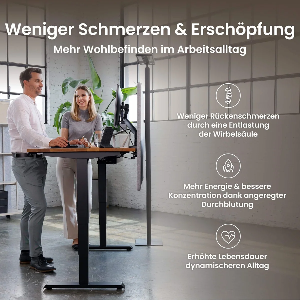 Ergotopia Pro X elektrisch höhenverstellbarer Schreibtisch, flexibel, stabil, mit OLED-Display 3