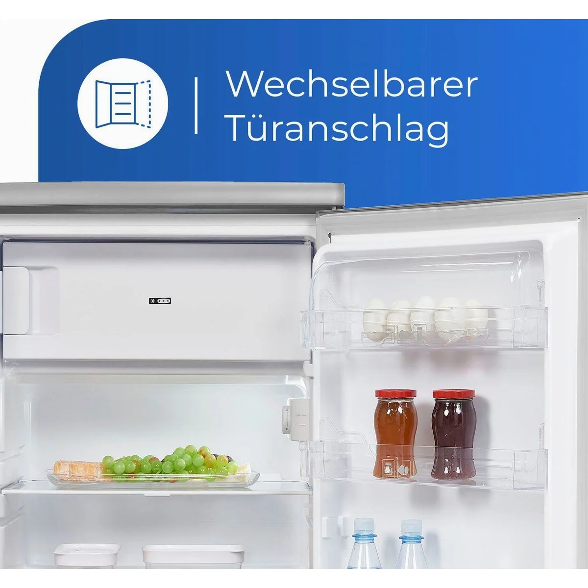 exquisit KS16-4-HE-040E Kühlschrank, 95 l Kühlvolumen, 4-Sterne-Gefrierfach, LED-Beleuchtung 4