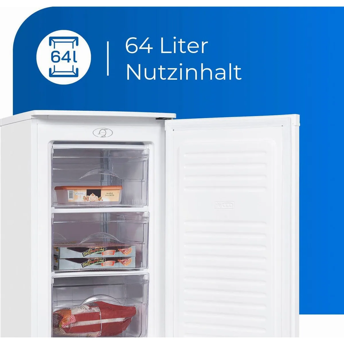 exquisit GS111-040E Gefrierschrank, 3 Schubladen, 64 l Volumen, 40 dB 4