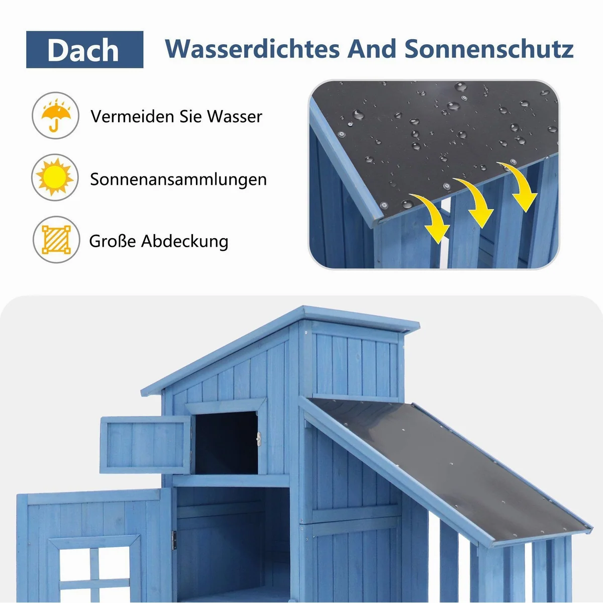 EXTSUD Gartenhaus Geräteschuppen, viel Stauraum & wetterfestes Dach 3