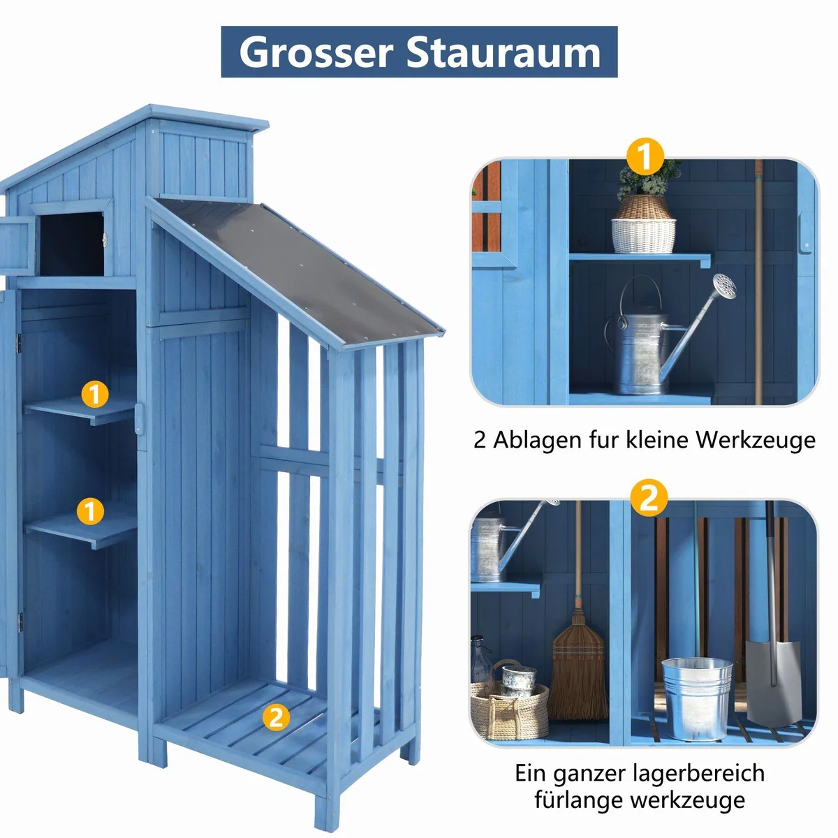 EXTSUD Gartenhaus Geräteschuppen, viel Stauraum & wetterfestes Dach 4