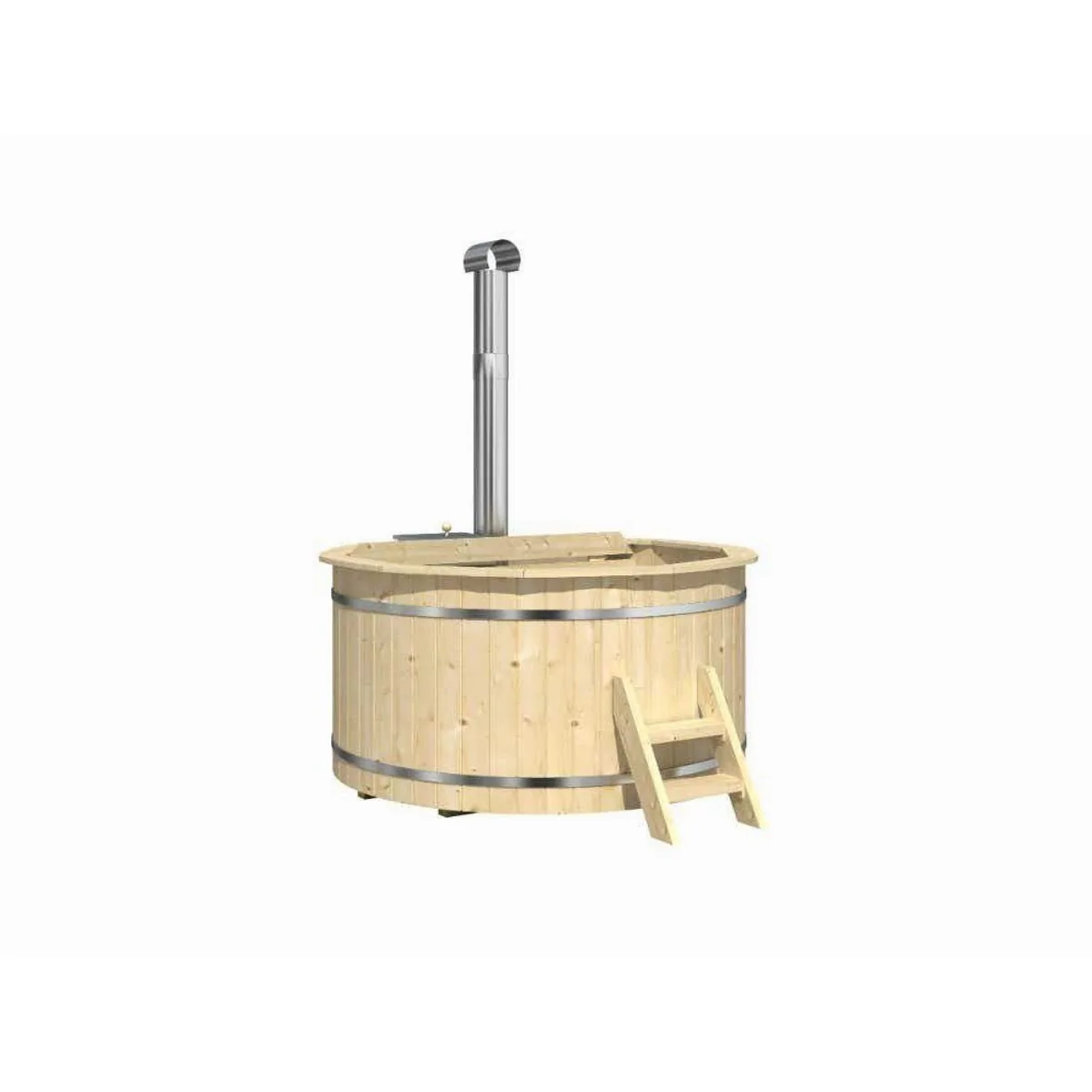 FinnTherm Badefass Bergen, für 3-4 Personen, puristisches Design 4